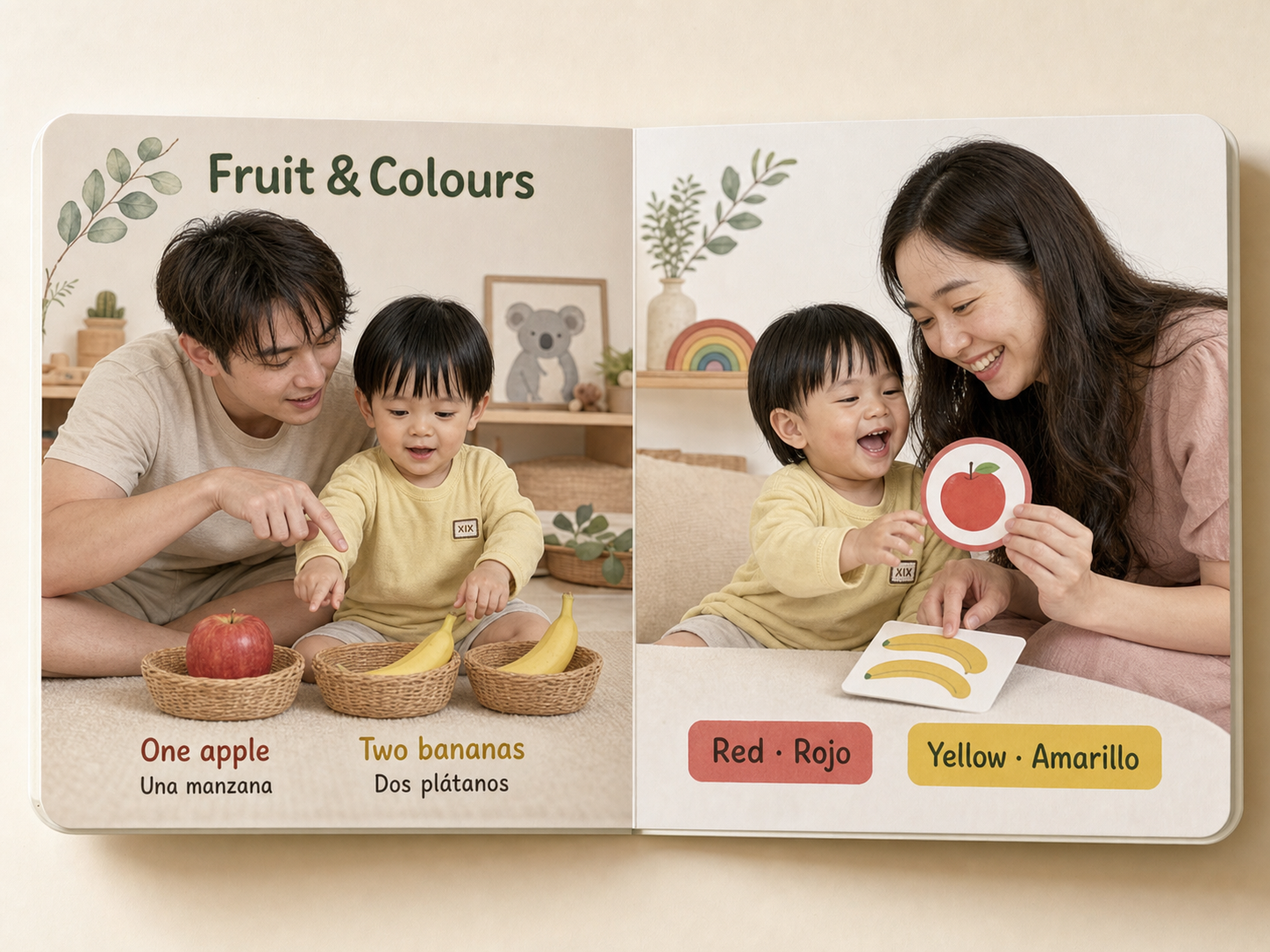 Founder family in a personalised bilingual learning story